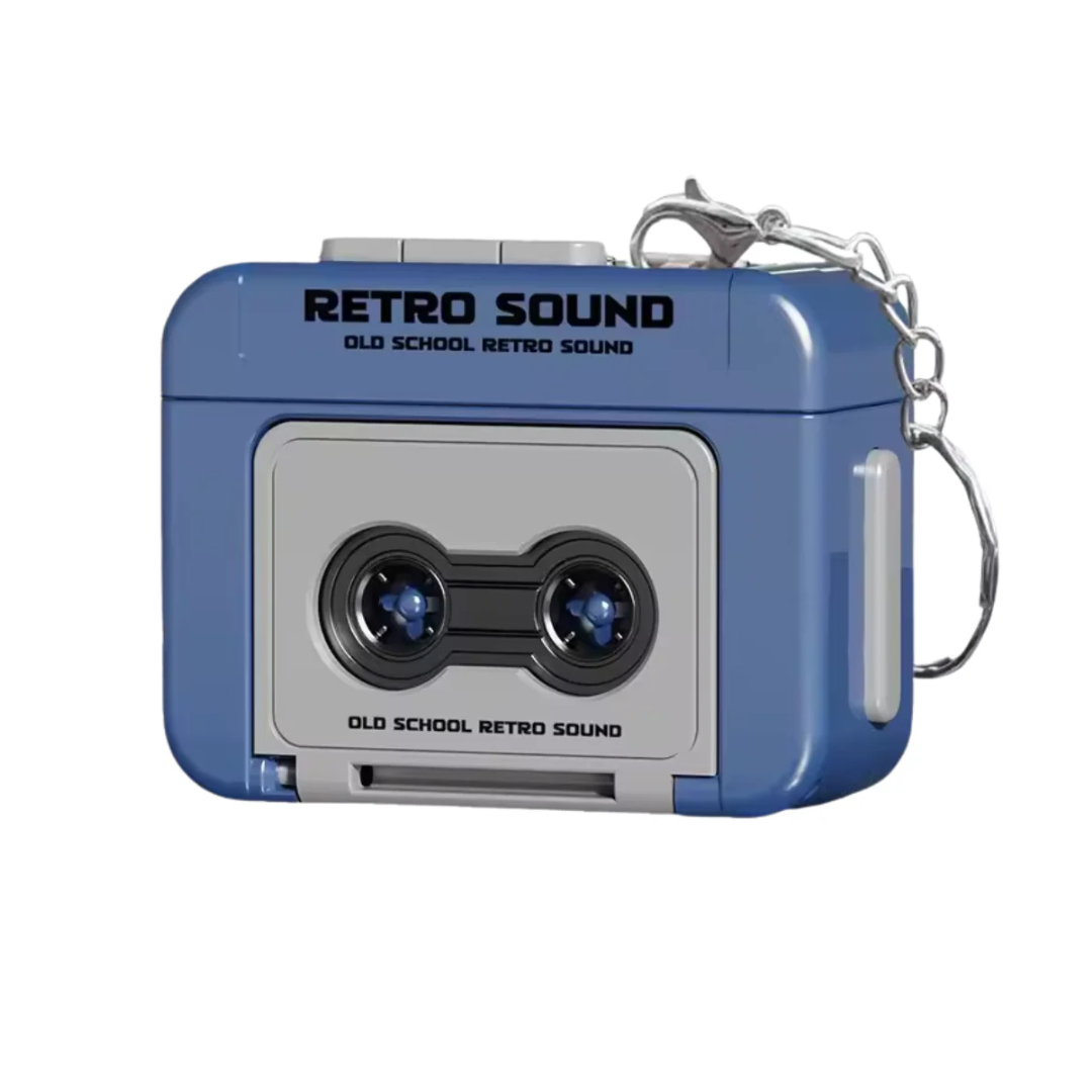 Retro Cassette Recorder Keychain