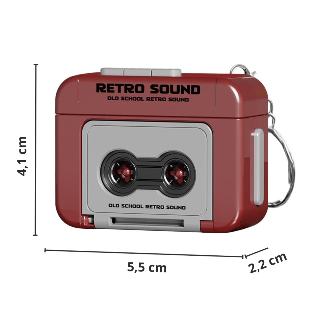 Retro Cassette Recorder Keychain
