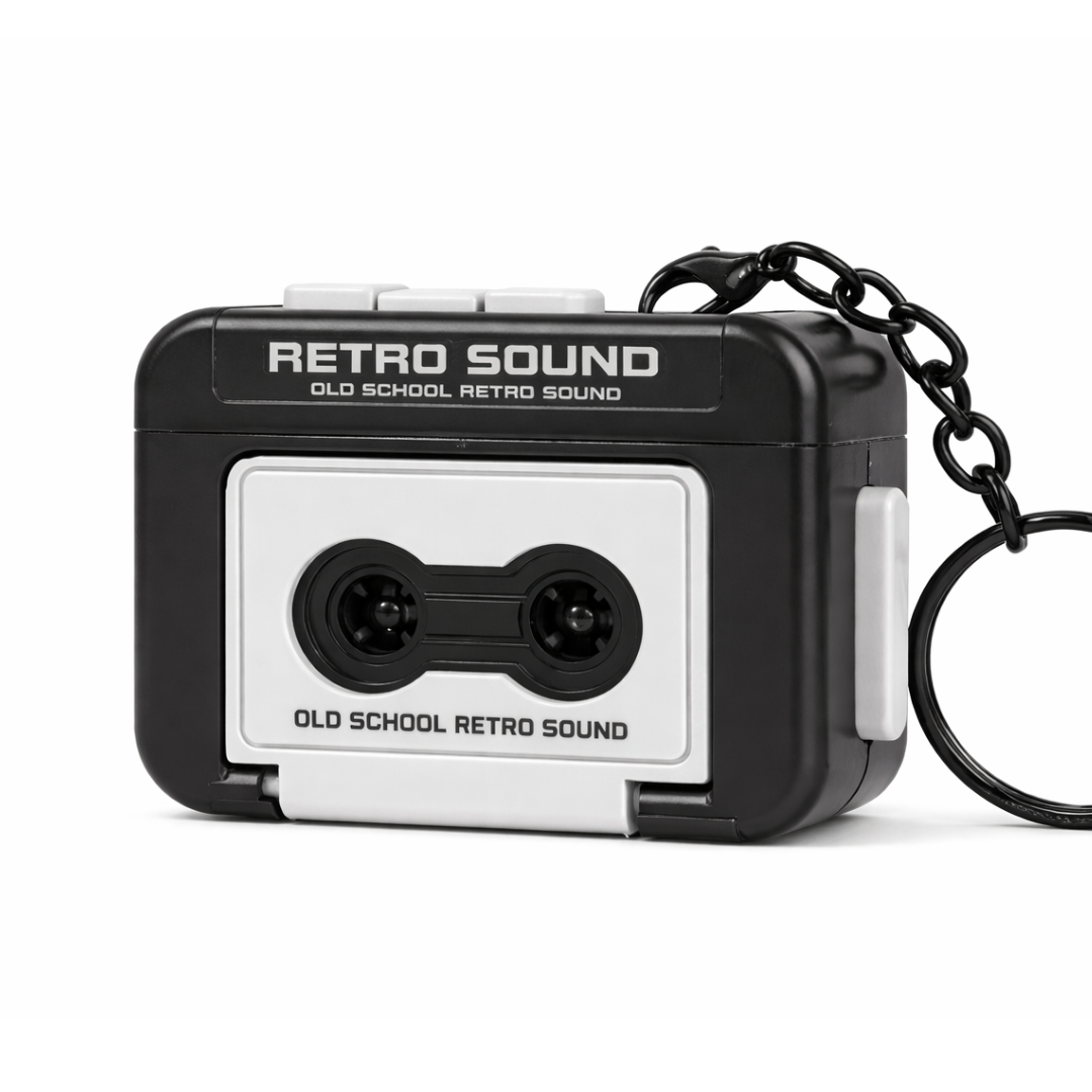Retro Cassette Recorder Keychain